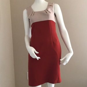 Patrizia Luca Milano orange/cream dress XS